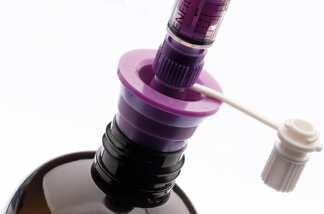 ENFit Press in Medicine Bottle Adapter Stepped Universal. 5, 10, and 20 packs available