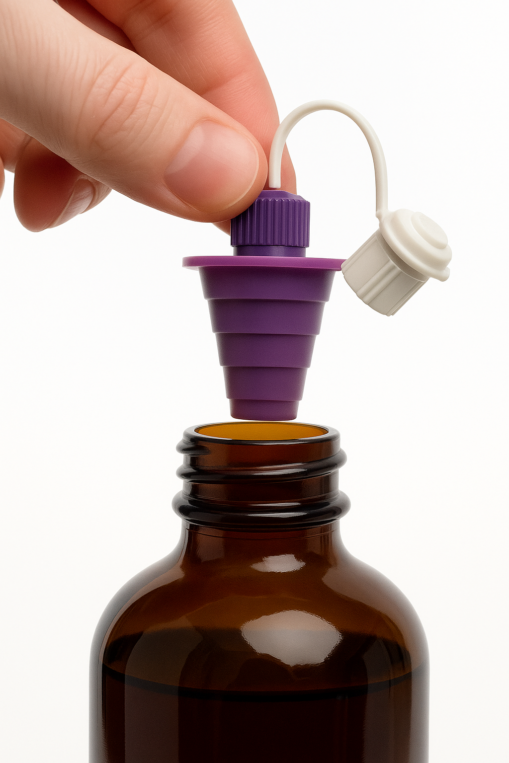 ENFit Press in Medicine Bottle Adapter Stepped Universal. 5, 10, and 20 packs available