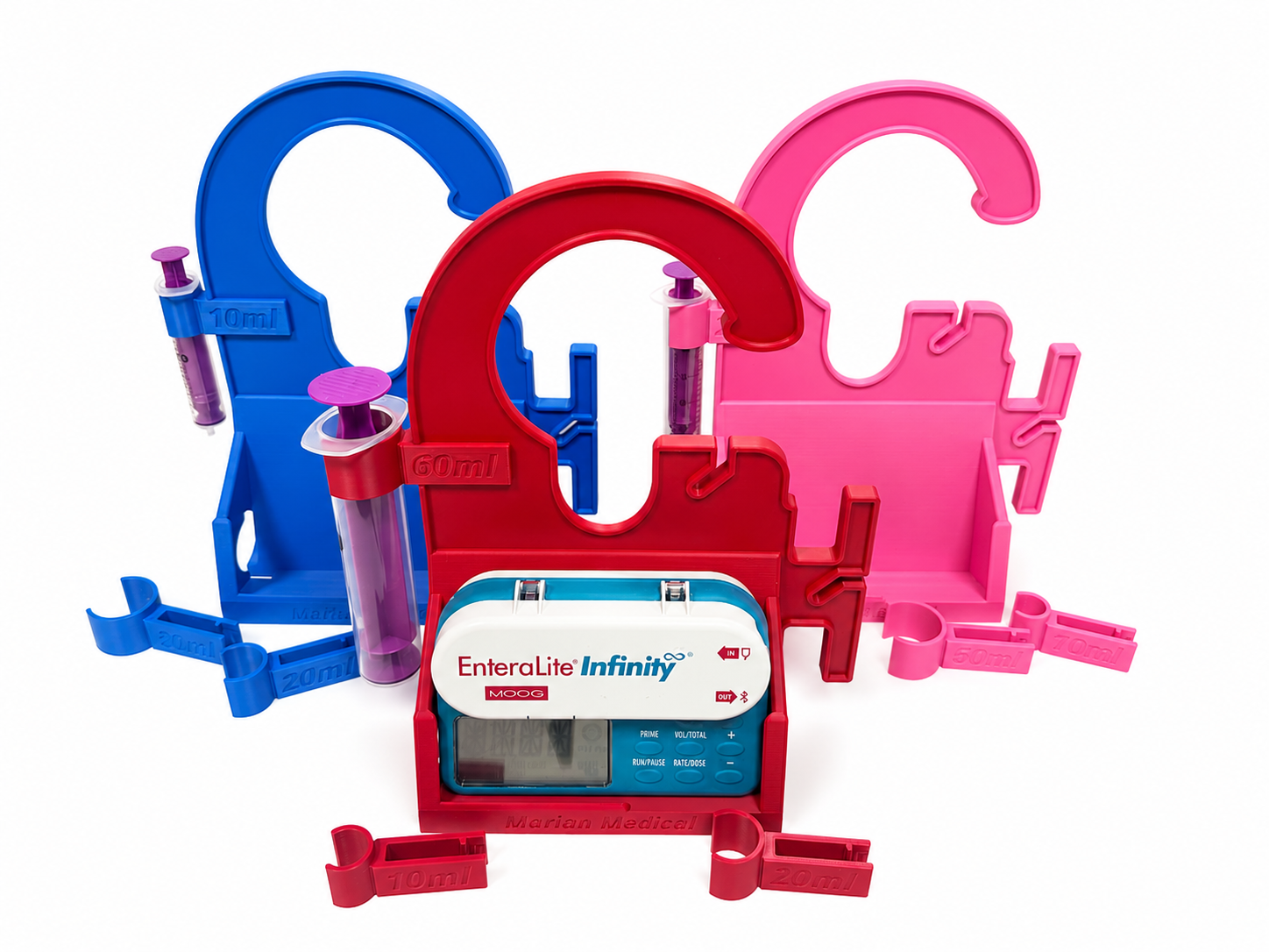 Marian Medical Feeding Pump Holder with Interchangeable Syringe Holders